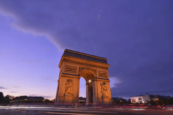 Arco Triunfo Paris Entardecer França — Fotografia de Stock