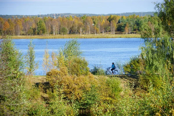 Landschaft Mit Einem Fluss Tag — Stockfoto