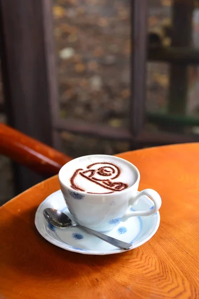Närbild Kaffe Bordet — Stockfoto