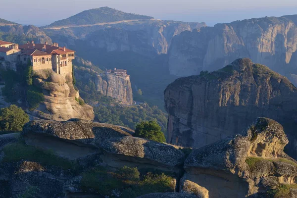 Paisaje Con Rocas Meteora Griego —  Fotos de Stock