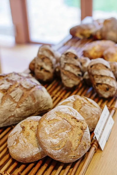 Fresh Baked Bread Wooden Board — Stock Photo, Image