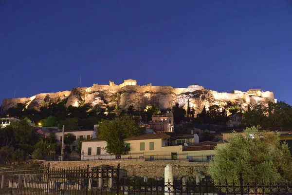 Paysage Crépuscule Avec Acropole Athènes Grèce — Photo