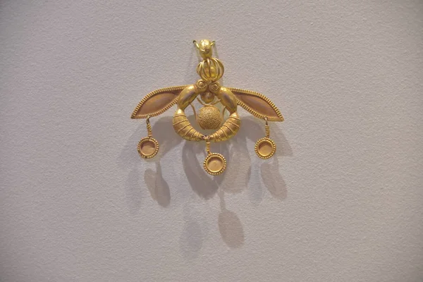 Золотое Украшение Археологическом Музее Ираклиона — стоковое фото