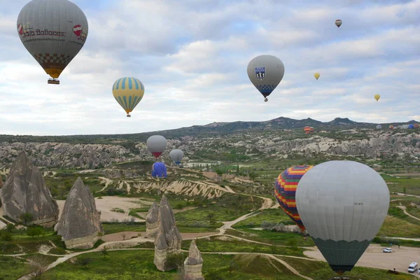 Balony Ogrzane Powietrze Nad Kapadocją Turcja — Zdjęcie stockowe