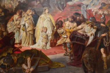 Tusnelda in the triumphal procession of Germanicus. 1873. New Pinakothek. Munich clipart
