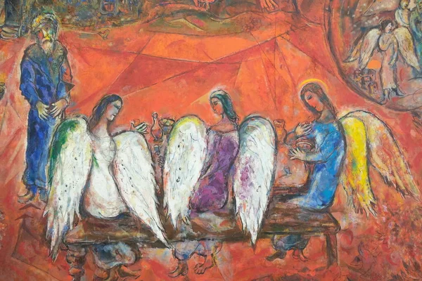 Авраам Три Ангела Марк Шагал — стоковое фото