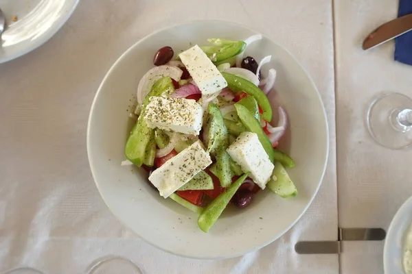 Közeli Élelmiszer Görög Testvérek Étterem Athens — Stock Fotó