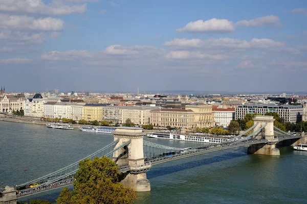 Hungría Budapest Szechenyi Lanchid Puente Las Cadenas —  Fotos de Stock