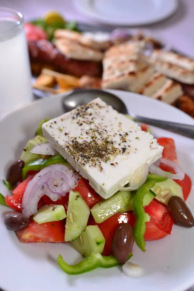 Salată Gustoasă Restaurant Greacă Nafplio — Fotografie, imagine de stoc