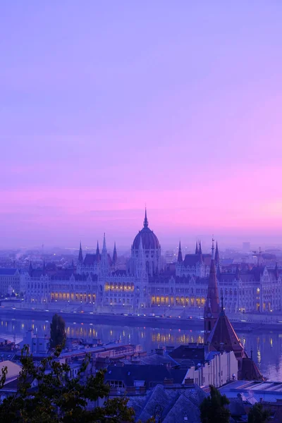 Ciudad Noche Hungría Budapest Halaszbastya —  Fotos de Stock