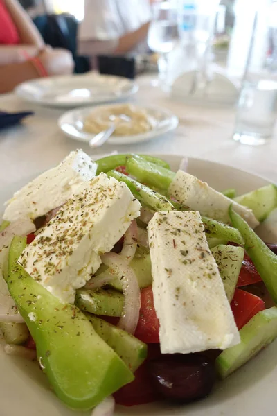 Saláta Görög Brothers Restaurant Athens Ban — Stock Fotó