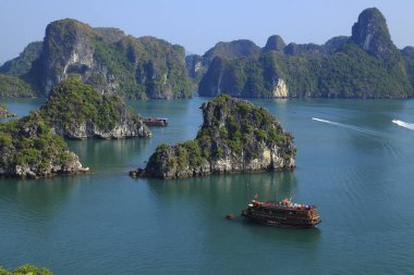 Vietnam Quang Ninh Halong Körfezi Guilin Denizde
