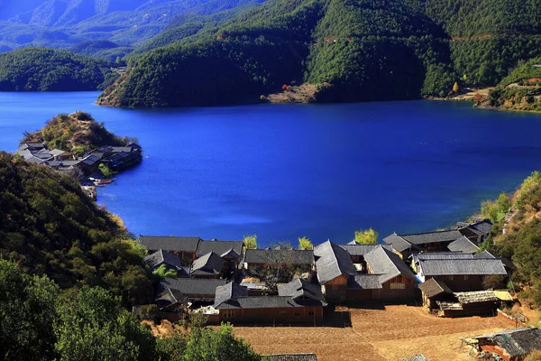 Yunnan Lijiang Lugu Lake Lige Village — Foto de Stock