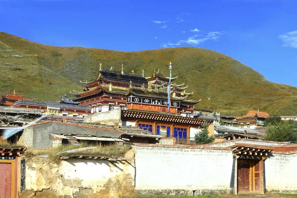 Sichuan Ruoergai Yellow River Bank Mosteiro Tibetano Suoge — Fotografia de Stock