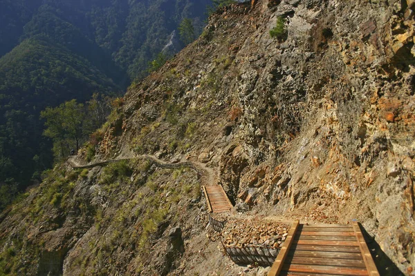 Batongguan Αρχαία Road Κατέρρευσε Μονοπάτι Ταϊβάν — Φωτογραφία Αρχείου