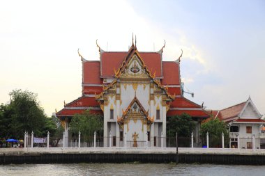 Chao Phraya Nehri üzerindeki tapınaklar Bangkok Tayland