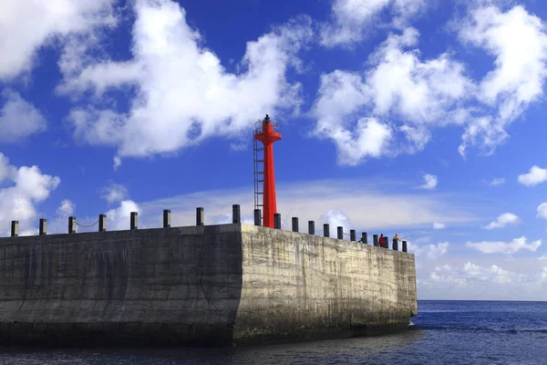 Taitung Green Island Nanliao Puerto Faro Rojo —  Fotos de Stock