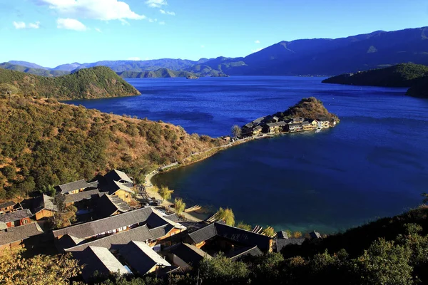 Yunnan Lijiang Lugu Lago Lige Península — Foto de Stock