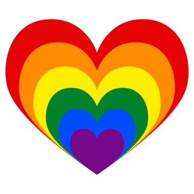 Beyaz bir arka plan üzerinde bir renk lgbt topluluk içinde Romantik Kalp