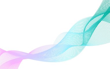 Beyaz bir arka plan üzerinde farklı renklerde güzel soyut dalga satırları