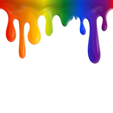 Boya gökkuşağı ya da topluluk lgbt beyaz bir arka plan üzerinde renkli soyut damla
