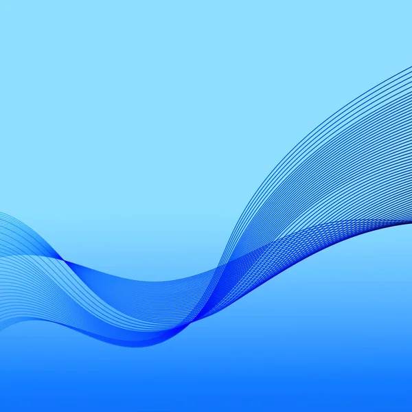 Belles Lignes Abstraites Forme Vagues Sur Fond Dégradé Bleu — Image vectorielle