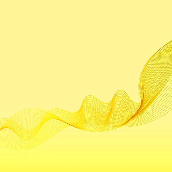 Hermosas Líneas Abstractas Forma Ondas Sobre Fondo Gradiente Amarillo — Vector de stock