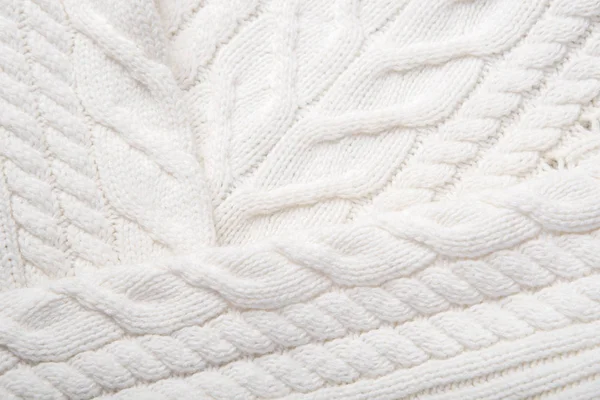 Красивое Сочетание Вязаной Текстуры Белого Цвета Интересный Фон — стоковое фото