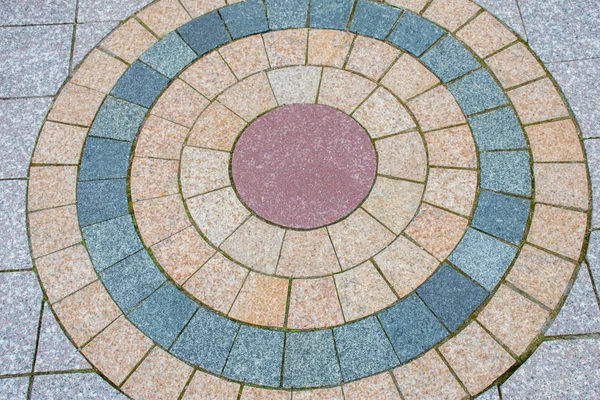 Pavement Laid Out Red Yellow Gray Stones Decoration City — Stock Photo, Image