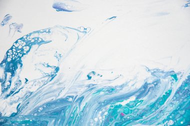 Mavi, yeşil ve beyaz sıvı akrilik güzel arka plan 