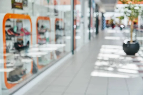 Foto Borrada Centro Comercial Dentro Janela Compras Shopping Center Cidade — Fotografia de Stock