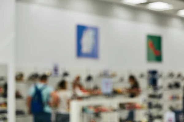 Foto Borrada Centro Comercial Dentro Janela Compras Shopping Center Cidade — Fotografia de Stock