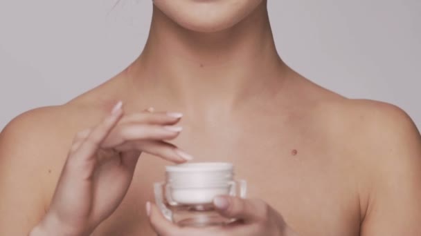 Concepto de vídeo de belleza, primer plano retrato — Vídeo de stock