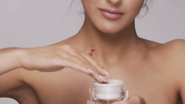 Close up portrait of make up model — Stock Video