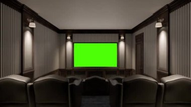 Ev sineması iç 3d render