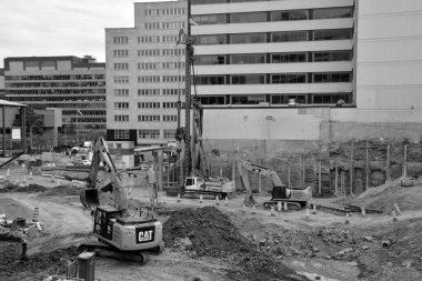 MONTREAL QUEBEC CANADA - 05 26 2020: Büyük Montreal şantiyeleri Salgın Salgın Salgın Salgını için kapatıldı