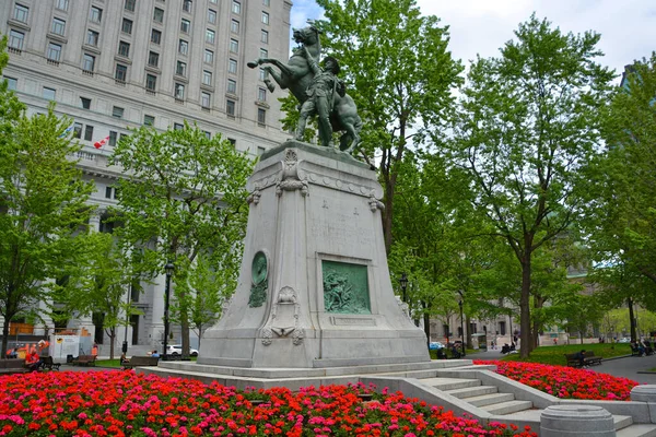 Montreal Canada 2020 Equestrian Statue George Hill Part Montreal Boer — Stock Photo, Image