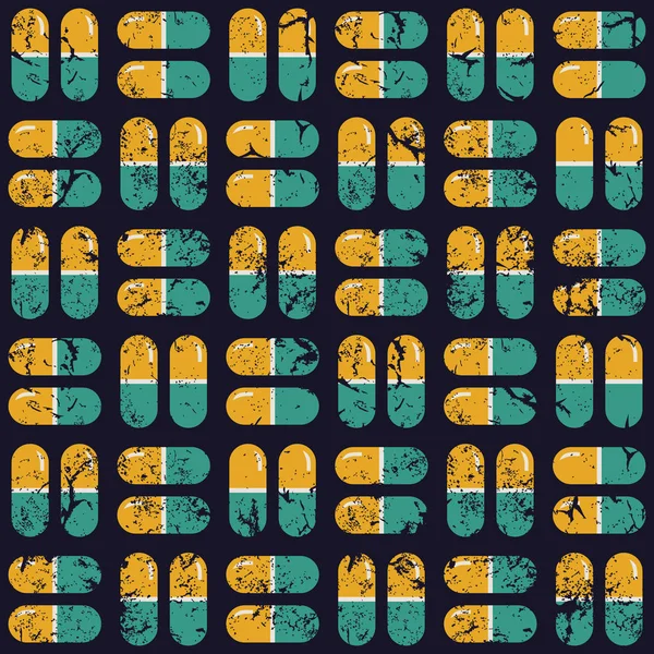 Farmaci Pillole Compresse Modello Geometrico Senza Cuciture — Vettoriale Stock