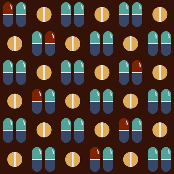 Medicamentos Pastillas Tabletas Patrón Geométrico Sin Costura — Archivo Imágenes Vectoriales
