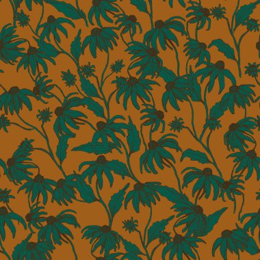 Seamless modeli sonbahar çiçekler