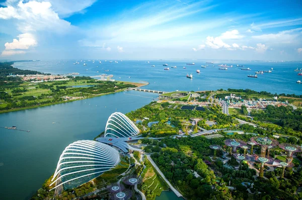 Singapur Marina Bay Görünümünden Stok Fotoğraf
