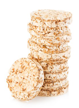 Tahıl gevrek yakın çekim beyaz bir arka plan üzerinde izole. Fitness konsepti.