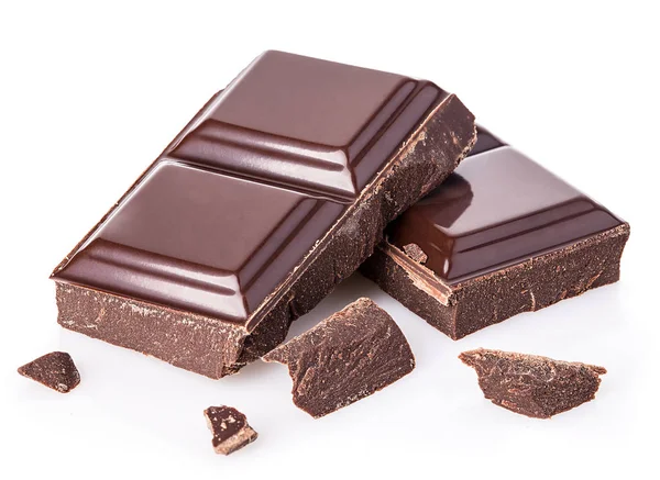 Coklat Hitam Batangan Diisolasi Pada Latar Belakang Putih — Stok Foto