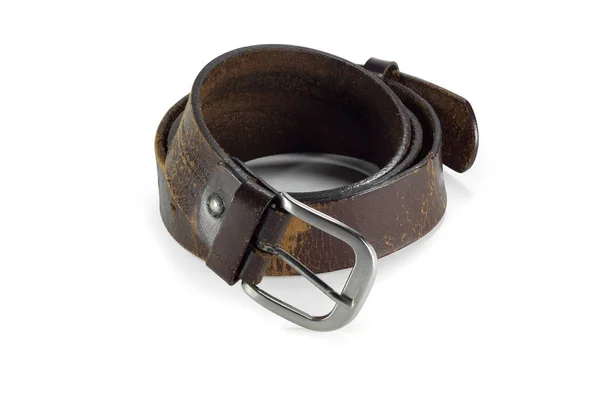 Cinturón o cinturón marrón de los hombres aislado — Foto de Stock
