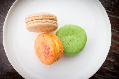 açık fırın evi kafede taze macaroons