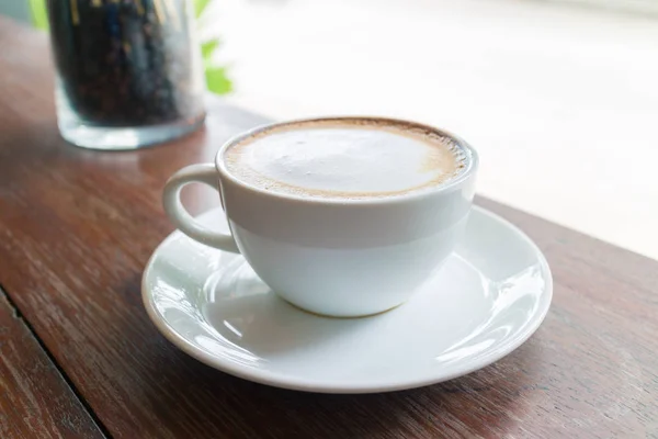 Caffè Caldo Moka Con Latte Schiuma Caffè Epoca — Foto Stock