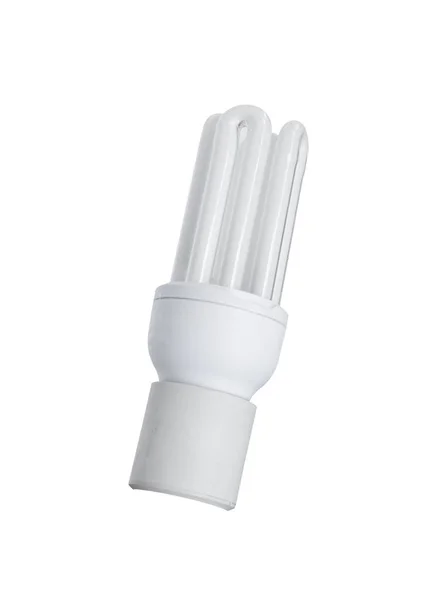 Компактная флуоресцентная лампа изолирована на белом фоне — стоковое фото