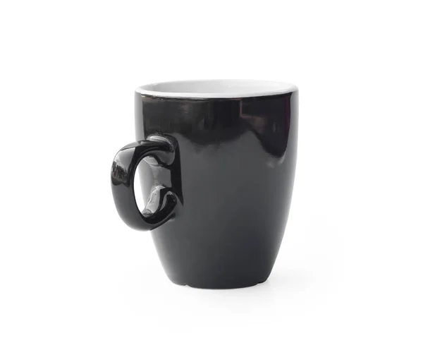 Taza de café negro con diseño simple aislado sobre fondo blanco — Foto de Stock