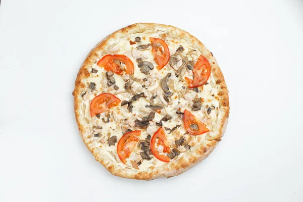 Várias Pizza Fundo Branco — Fotografia de Stock