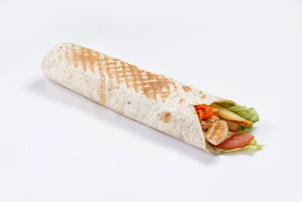 Shawarma beyaz zemin üzerine